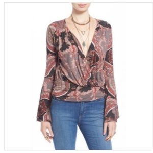 Beautiful Paisley "Fiona" Bell-Sleeved Shirt